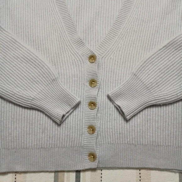 Boden Women's Blue 100% Cashmere Rib Knit Cardigan Size Small - Picture 3 of 9